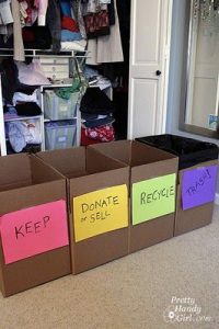 declutter boxes to help with packing